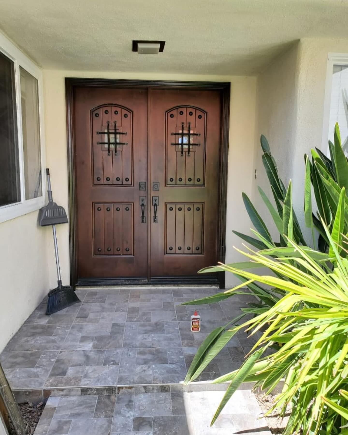 Custom handcrafted wood entry door